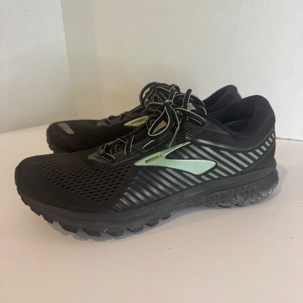 Brooks Ghost 12 GTX Mens Running Shoes Black Lime Waterproof  10 Running Goretex